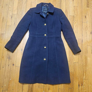 J.Crew Double Cloth Lady Day Coat Black Wool Size 6